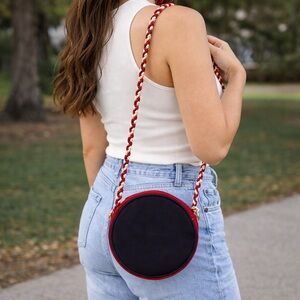 HP ❤️ Round Crossbody Bag made with Upcycyled Cathay Pacific Uniform